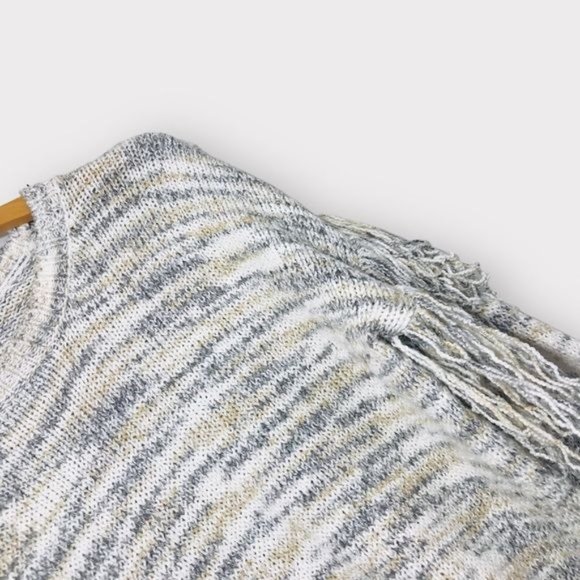 CALVIN KLEIN Cabincore Marled Knit Fringe Pullover Sweater - Picture 6 of 8